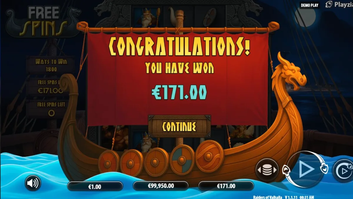 Pemandangan medan perang Viking yang epik dalam slot Raiders of Valhalla Megaways